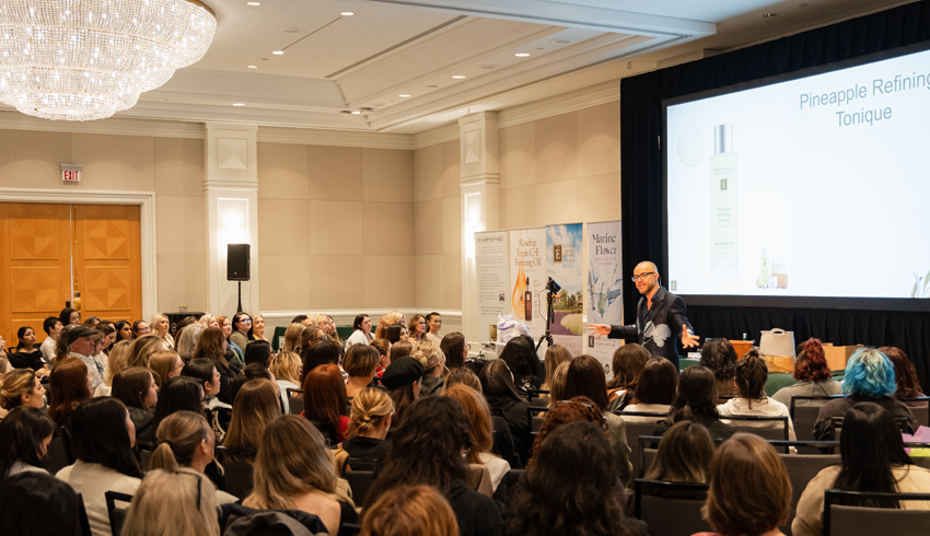 Crowd watching Boldijarre present at AES